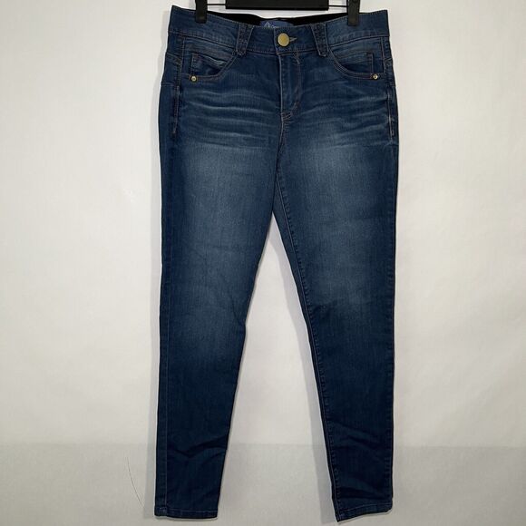Democracy Ab Solution Jeans Womens Size 8 Blue Denim Stretch Tapered Leg 31x30 - Picture 1 of 16